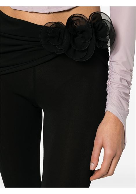 Leggings con applicazione a fiori in nero - donna MAGDA BUTRYM | 210424BLK